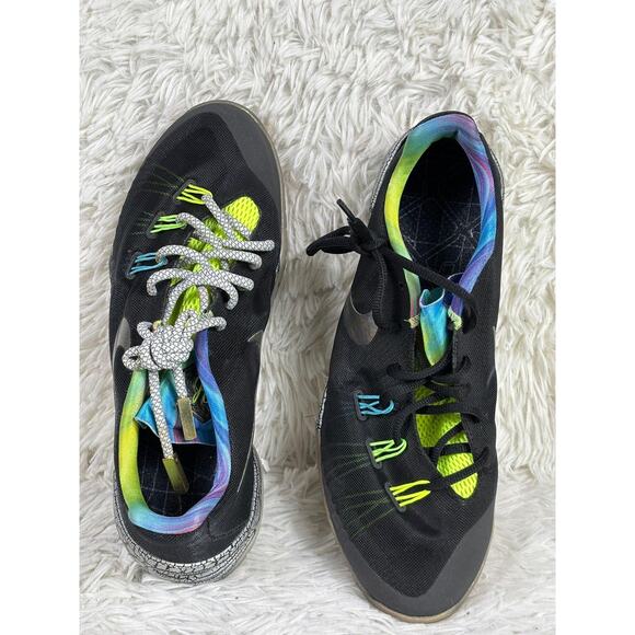 Nike Basketball Shoes Mens Size 10.5 Black Multicolor Low Top Flywire Iridescent - Picture 1 of 8